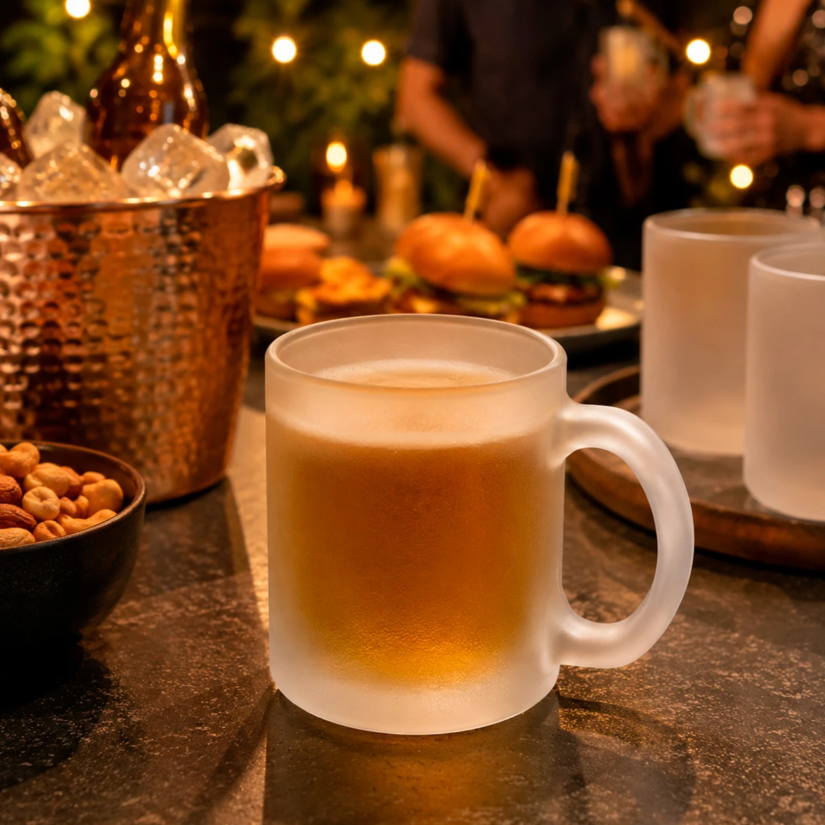 Caneca em vidro fosco 340 ml